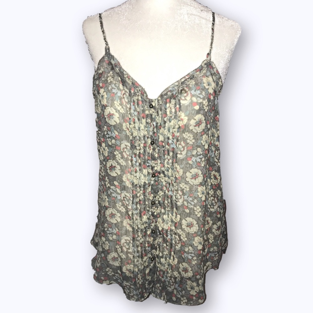 Aerie Women's sheer high low floral tank Size: S
